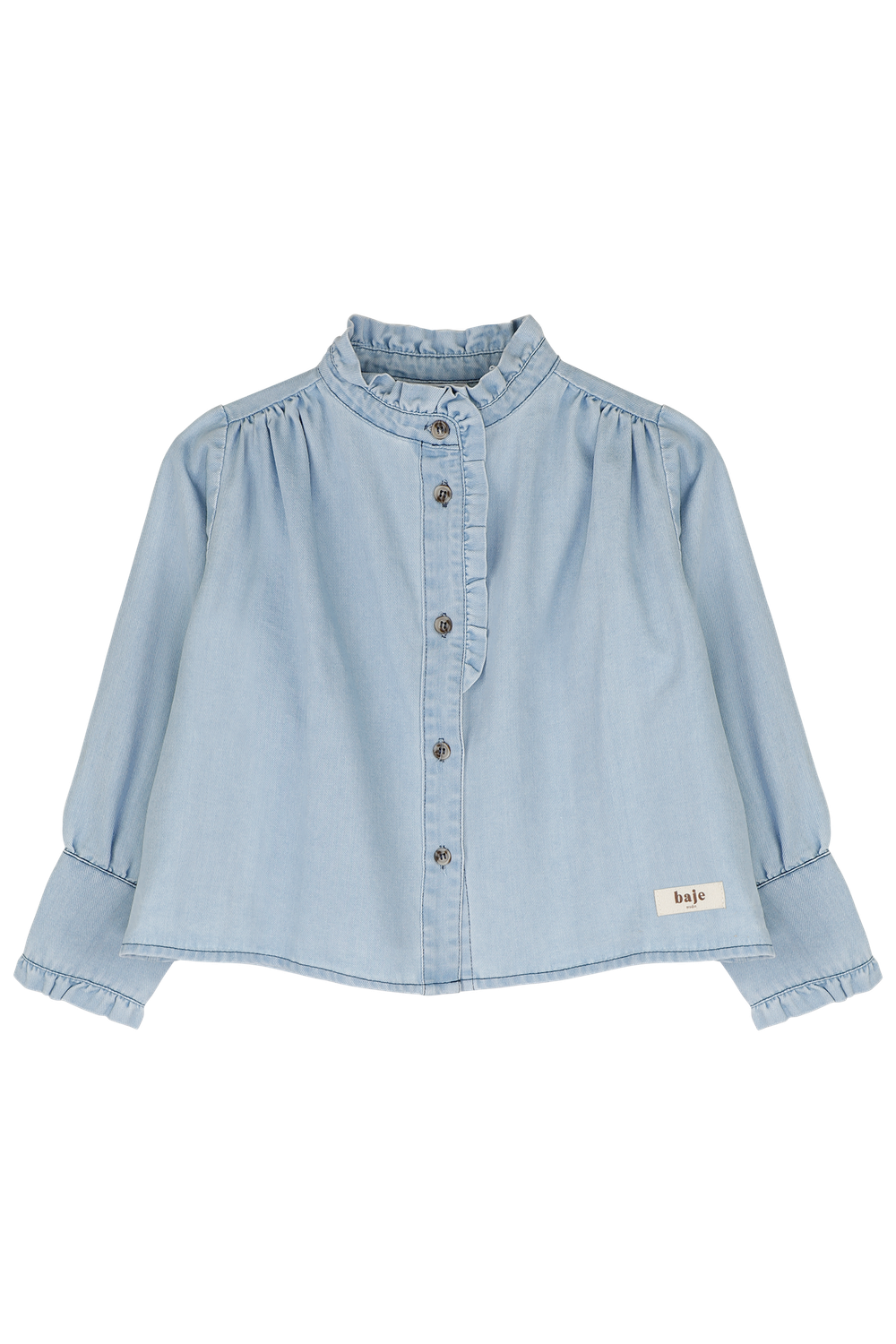 Baje- Lala - Blouse longsleeve- Blue denim light - Girls