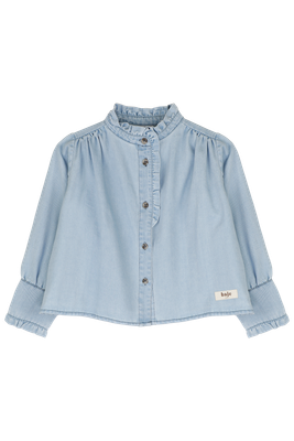 Baje- Lala - Blouse longsleeve- Blue denim light - Girls