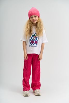 THE NEW - Rebecca Pants - Carmine Rose - Girl (broek) - meiden - Roze lange broek 
