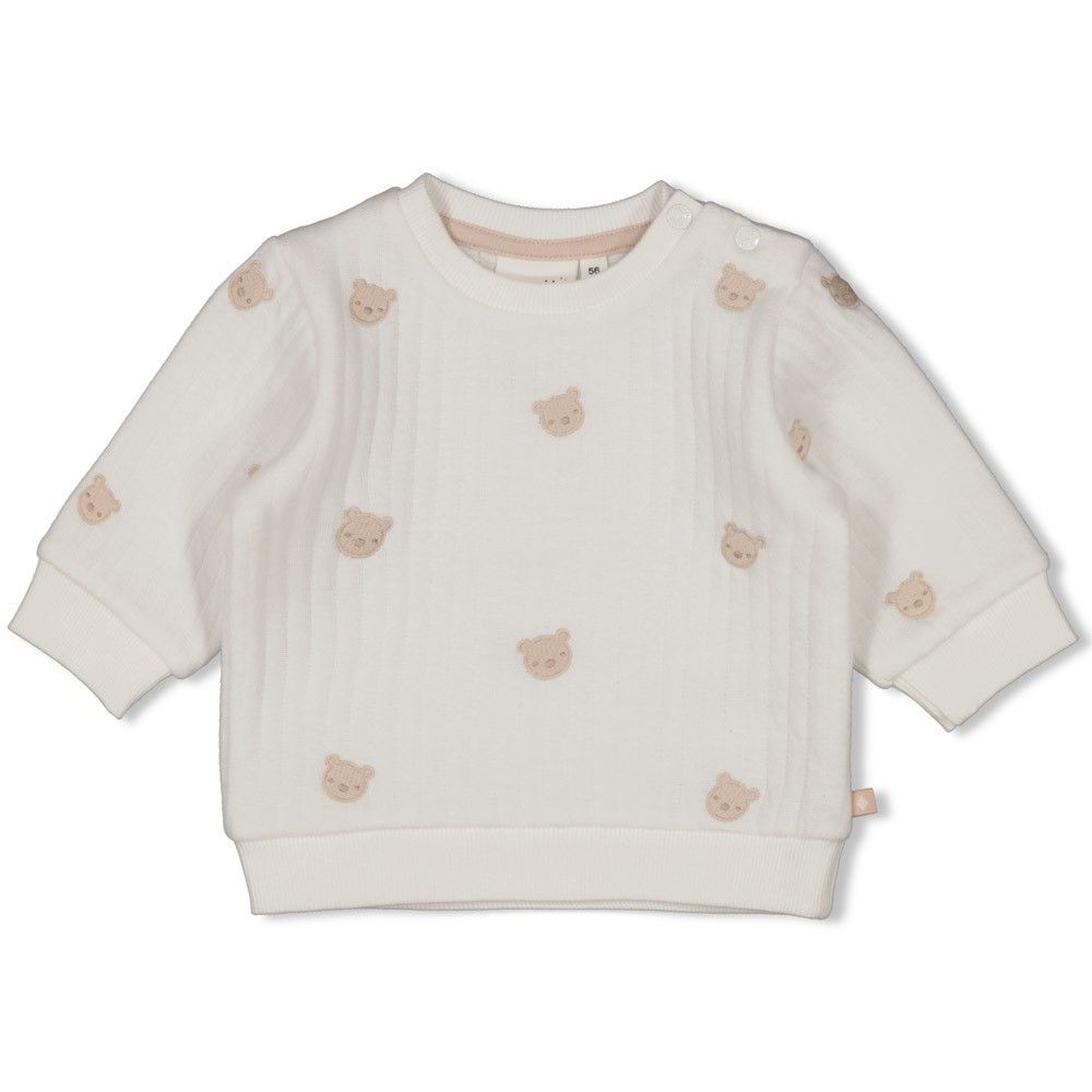 Feetje - Sweater AO embroidery - Honey Bear - Offwhite