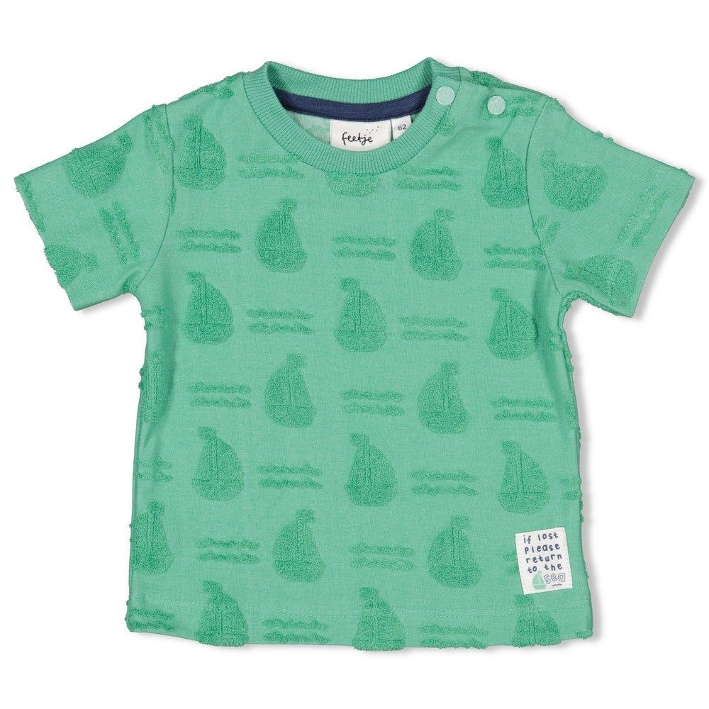 Feetje - T-shirt AO badstof - Seaside Happiness - Groen