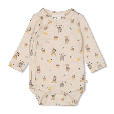 Feetje - Wikkelromper AOP - Honey Bear - Offwhite melange - Baby - Jongen - Boy - Meisje - Girl - unisex