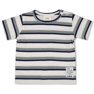 Feetje - T-shirt rib met streep - Summer Denims - Offwhite