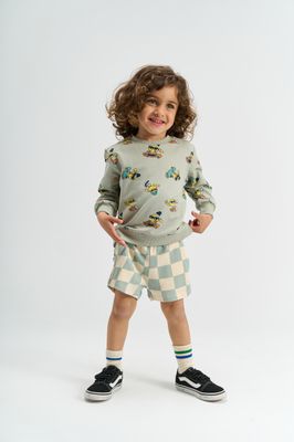 THE NEW - Sebastian Shorts - Aqua Gray AOP korte broek- boy - Jongen