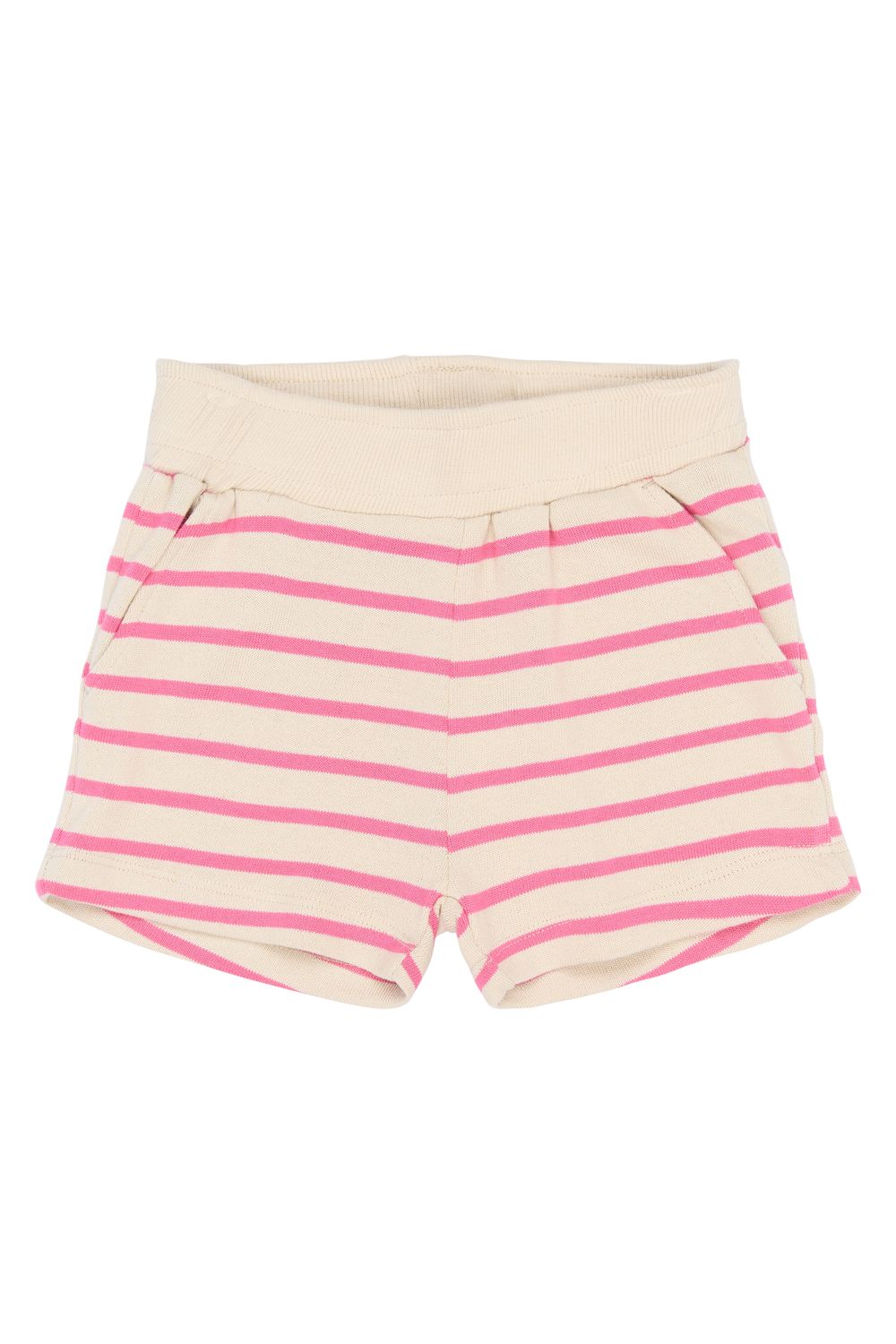 THE NEW - Sannah Shorts - Carmine Rose Striped - Girl - Korte broek - Wit met roze strepen - Meiden 