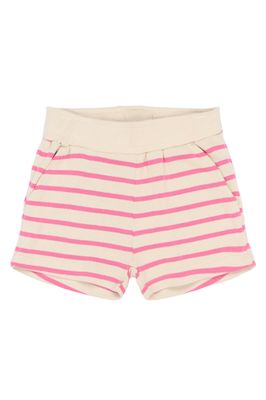 THE NEW - Sannah Shorts - Carmine Rose Striped - Girl - Korte broek - Wit met roze strepen - Meiden 