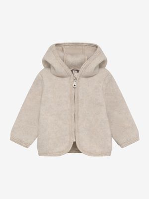 HUTTEliHUT - Jacket Ears Wool Fleece - Camel Melange - Jas - Baby- Jongen - Boy - Meisje - Girl - Unisex

