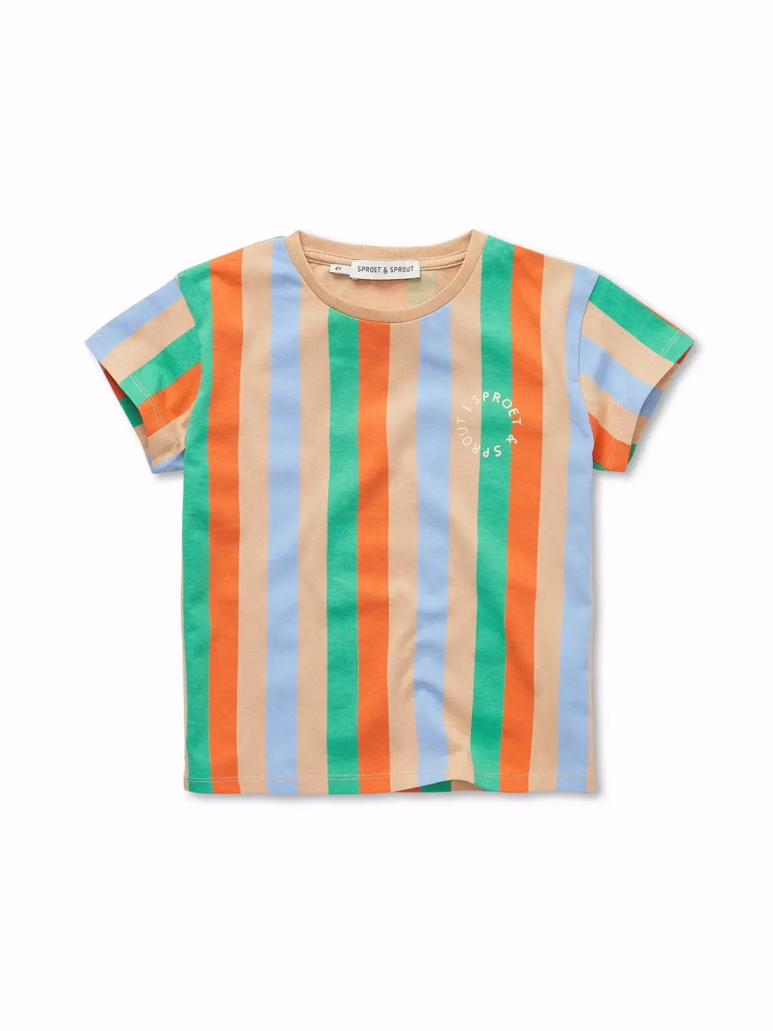 Sproet &amp; Sprout - T-shirt vertical stripes - Sand - Boy - jongen - jongens