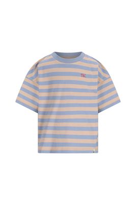 The New Chapter T-shirt Bo - Blue Beige Stripes - boy - jongen - Blauw met witte streep shirt