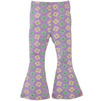 Z8 - Noella Flared Broek/ pants - Comfy cosmic - Girl -meiden - meisje - bloemen - paars