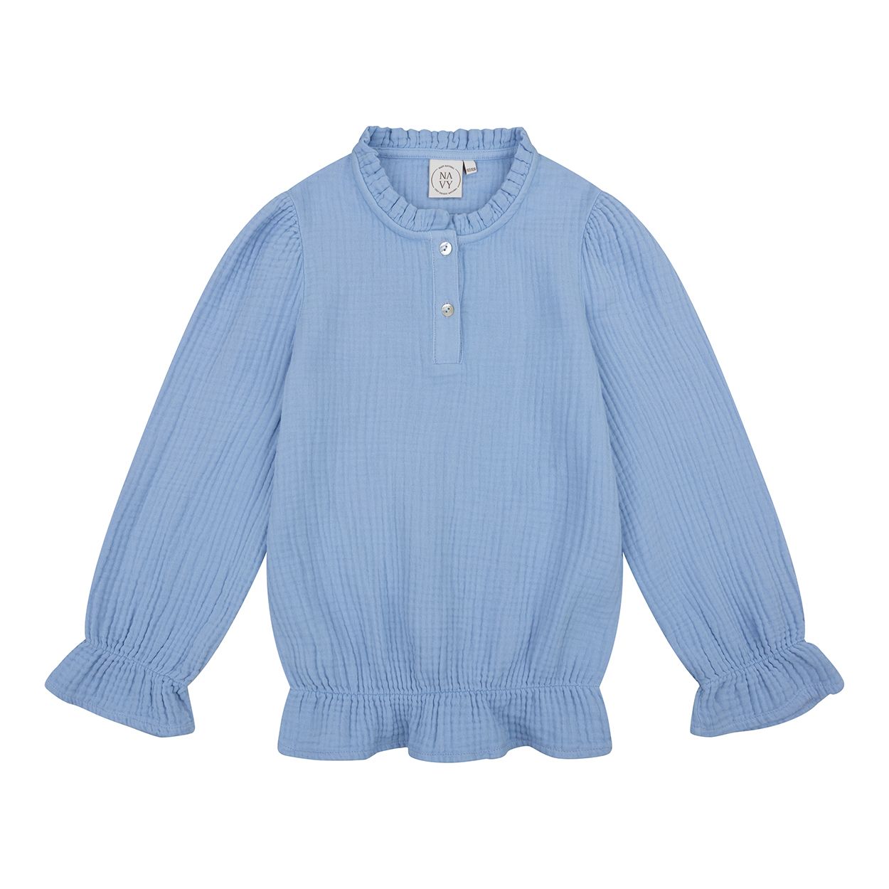 Navy Natural - Faye blouse blue mousseline