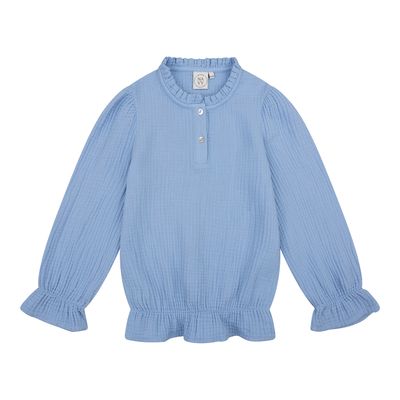 Navy Natural - Faye blouse blue mousseline