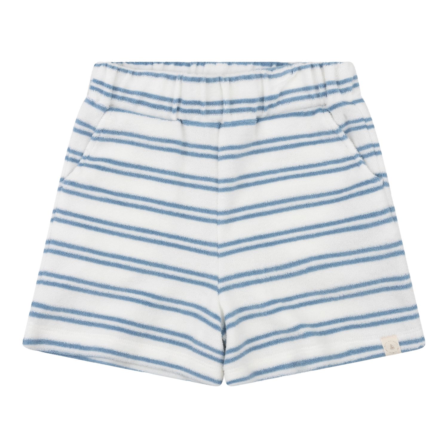 Navy Natural - Niels short bath terry blue stripe