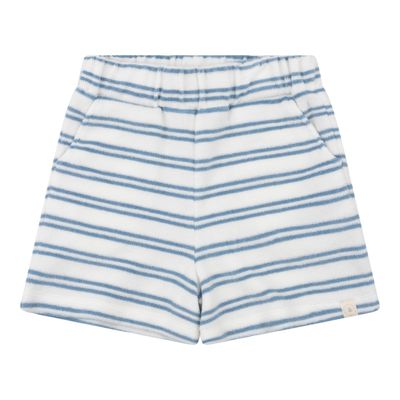 Navy Natural - Niels short bath terry blue stripe