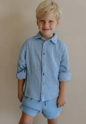 Navy Natural - Boyd blouse blue mousseline