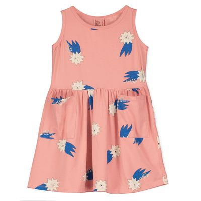 Lötiekids - SLEEVELESS POCKETS DRESS Girl - CLAY PINK - Jurk met sterren en zakken - Meiden/meisje