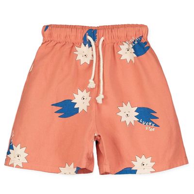 Lötiekids - TWILL BERMUDA POCKETS Boy - PAPAYA - Korte broek met sterren - Jongen