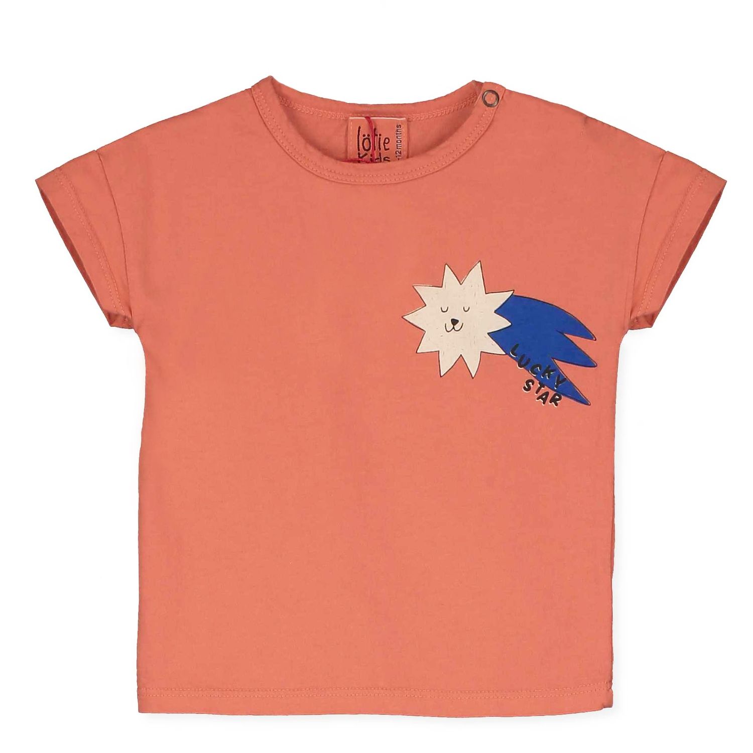 Lötiekids - SHORT SLEEVE BABY BOY TSHIRT - PAPAYA - jongens T-shirt met ster