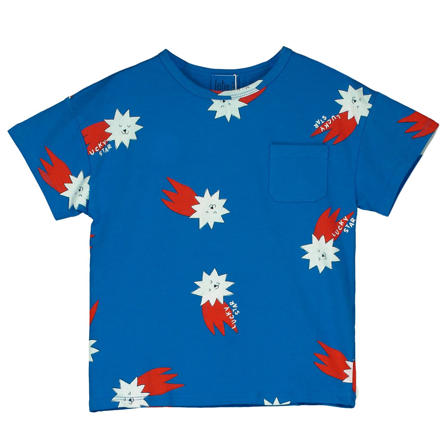 Lötiekids - REGULAR BOY TSHIRT - ROYAL BLUE - Blauw Shirt met sterren - Jongens