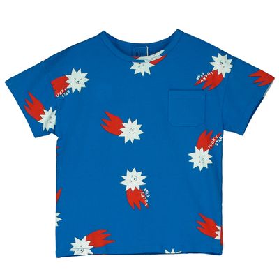 Lötiekids - REGULAR BOY TSHIRT - ROYAL BLUE - Blauw Shirt met sterren - Jongens