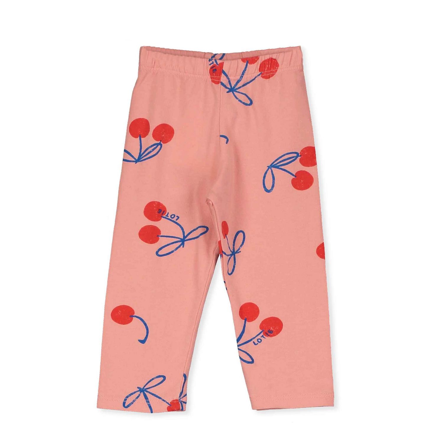 Lötiekids - BABY Girl LEGGING - CLAY PINK - meiden - meisje - roze legging met kersen