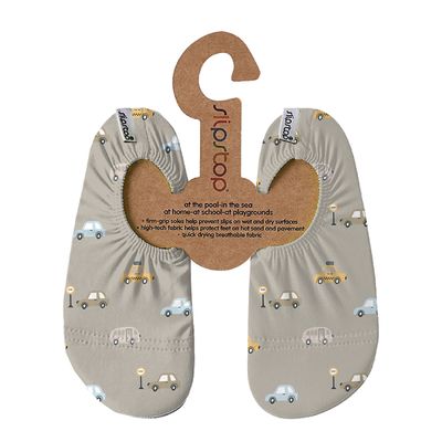 Slipstop Cars Naturel - Antislip waterschoenen kinderen