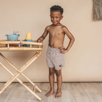 Salted Stories - Seersucker | Swim Shorts - Bombay Brown - Zwembroek - Boy - Jongen