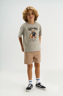 THE NEW - Teddy T-shirt - Light Grey Melange - Boy