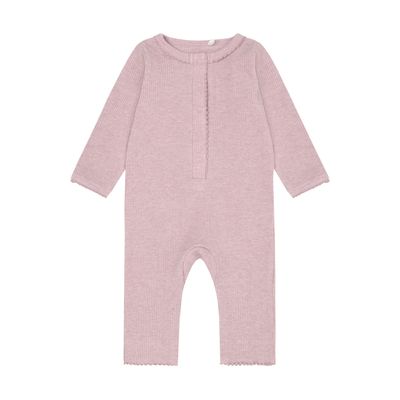 Fixoni-Romper LS Melange Rib-Pale Mauve Melange-Unisex