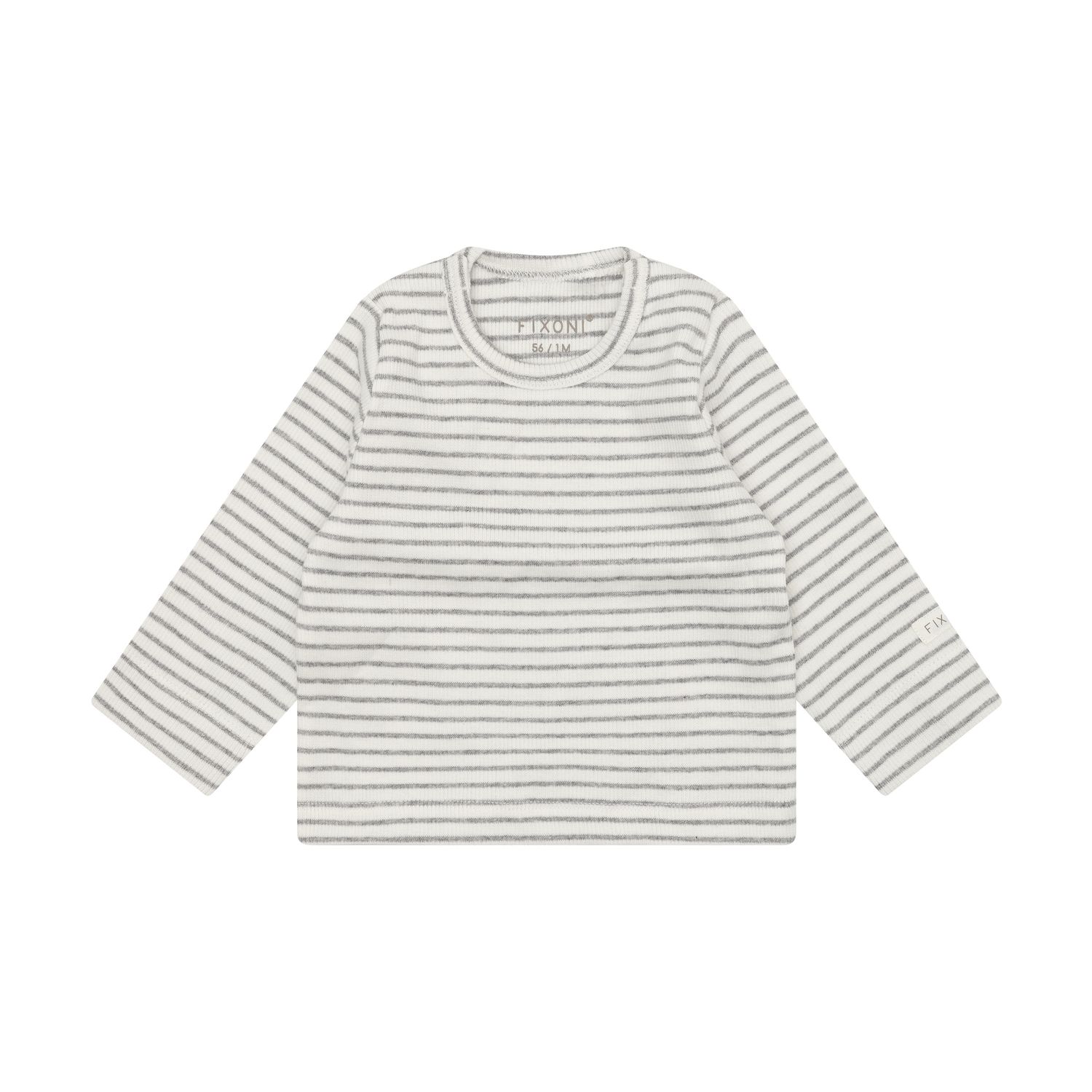 Fixoni-T-shirt LS Rib-Flint Gray Melange-Unisex