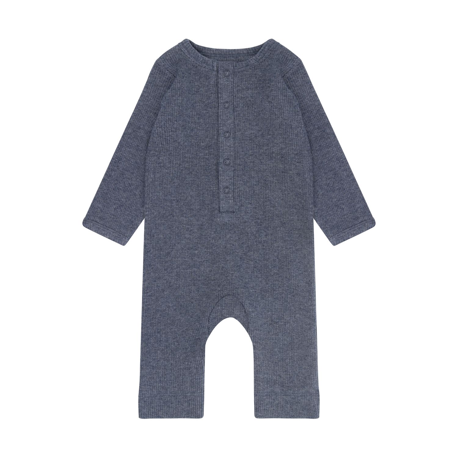 Fixoni-Romper LS Melange Rib-Vintage Indigo Melange-Unisex