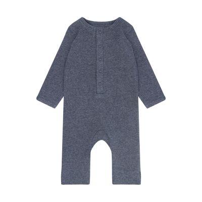 Fixoni-Romper LS Melange Rib-Vintage Indigo Melange-Unisex