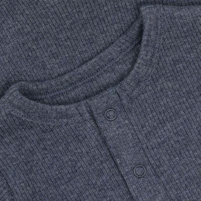 Fixoni-Romper LS Melange Rib-Vintage Indigo Melange-Unisex