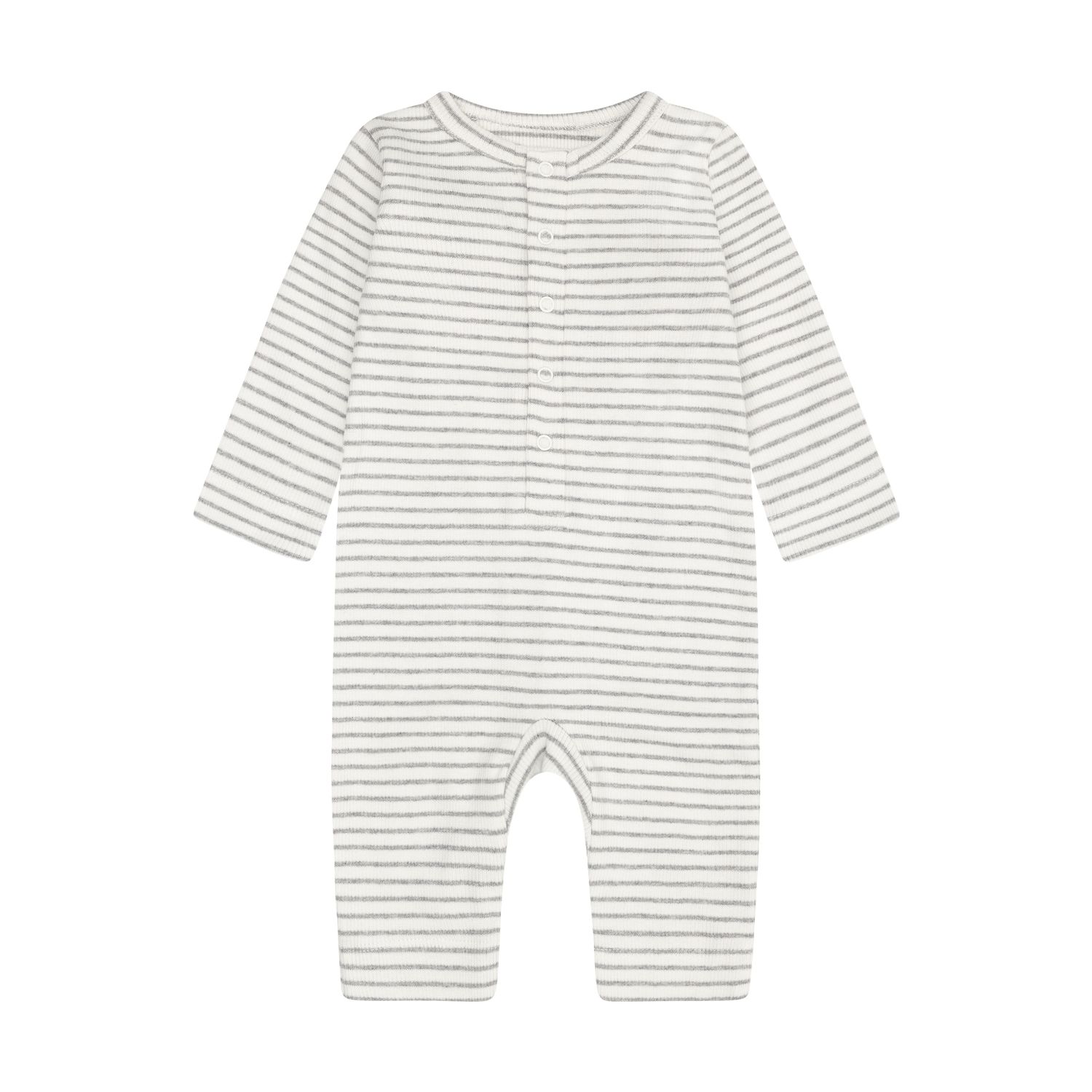 Fixoni-Romper LS Rib-Flint Gray Melange-Unisex