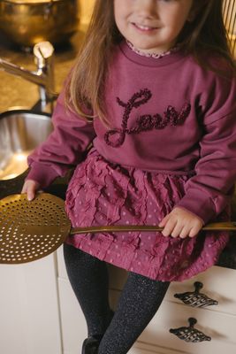 Levv-LW263DITTE-Skirt-Dark Mauve-Little Girls