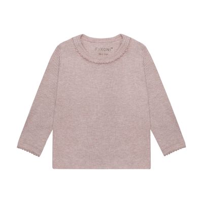 Fixoni-T-shirt LS Melange Rib-Pale Mauve Melange-Unisex