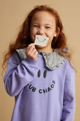 Sproet &amp; Sprout-Denim ruffle collar -Grey denim