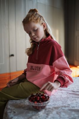Petit Blush-Zipper Sweater Blush | Color Block-Sweaters