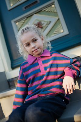Petit Blush-Polo Sweater | Stripe-Sweaters