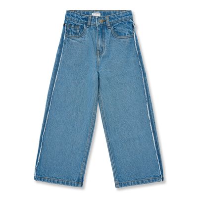Petit Blush-Wide leg Jeans | Mid Blue-Pants