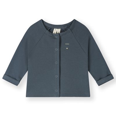 Gray Label-Baby Raglan Cardigan GOTS-Blue Gray