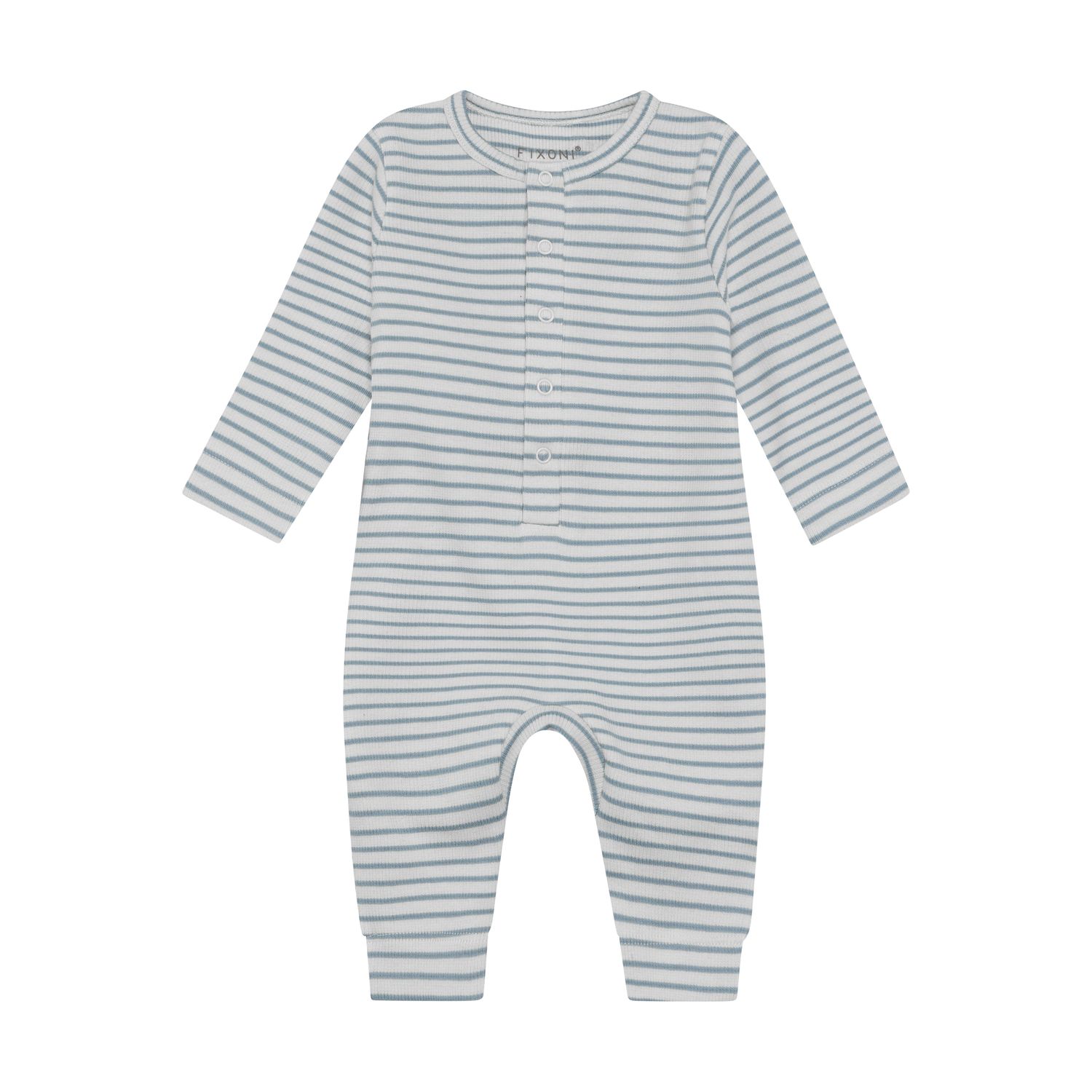FIXONI-Romper LS Rib-Dusty Blue