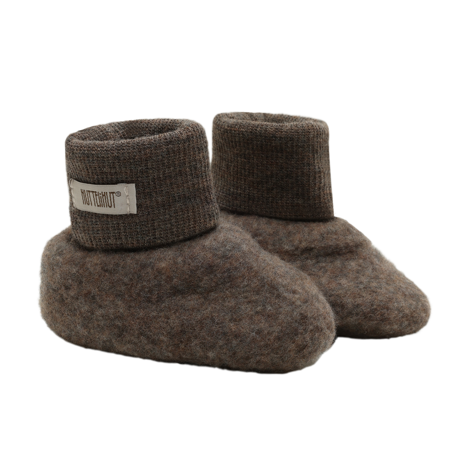 HUTTELIHUT-Footies Wool Fleece -Brown Melange