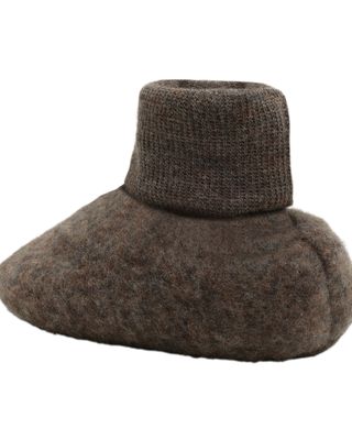 HUTTELIHUT-Footies Wool Fleece -Brown Melange