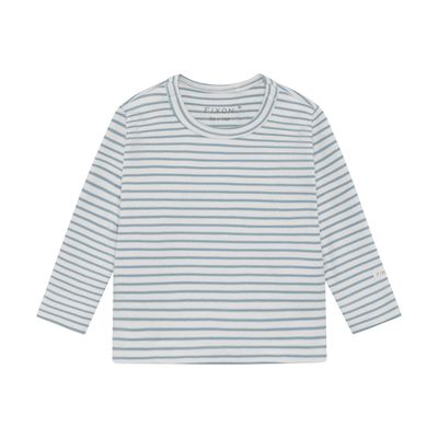 FIXONI-T-shirt LS Rib-Dusty Blue