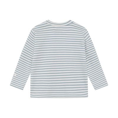 FIXONI-T-shirt LS Rib-Dusty Blue
