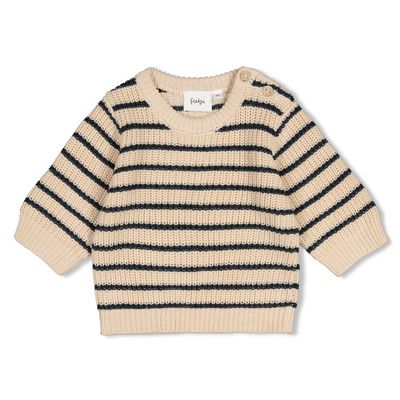 Feetje-Sweater gebreid streep - Winter Denims-Taupe
