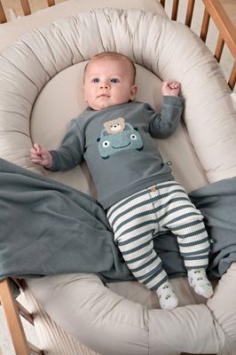 Feetje-Sweater - Beep Beep-Zeegroen