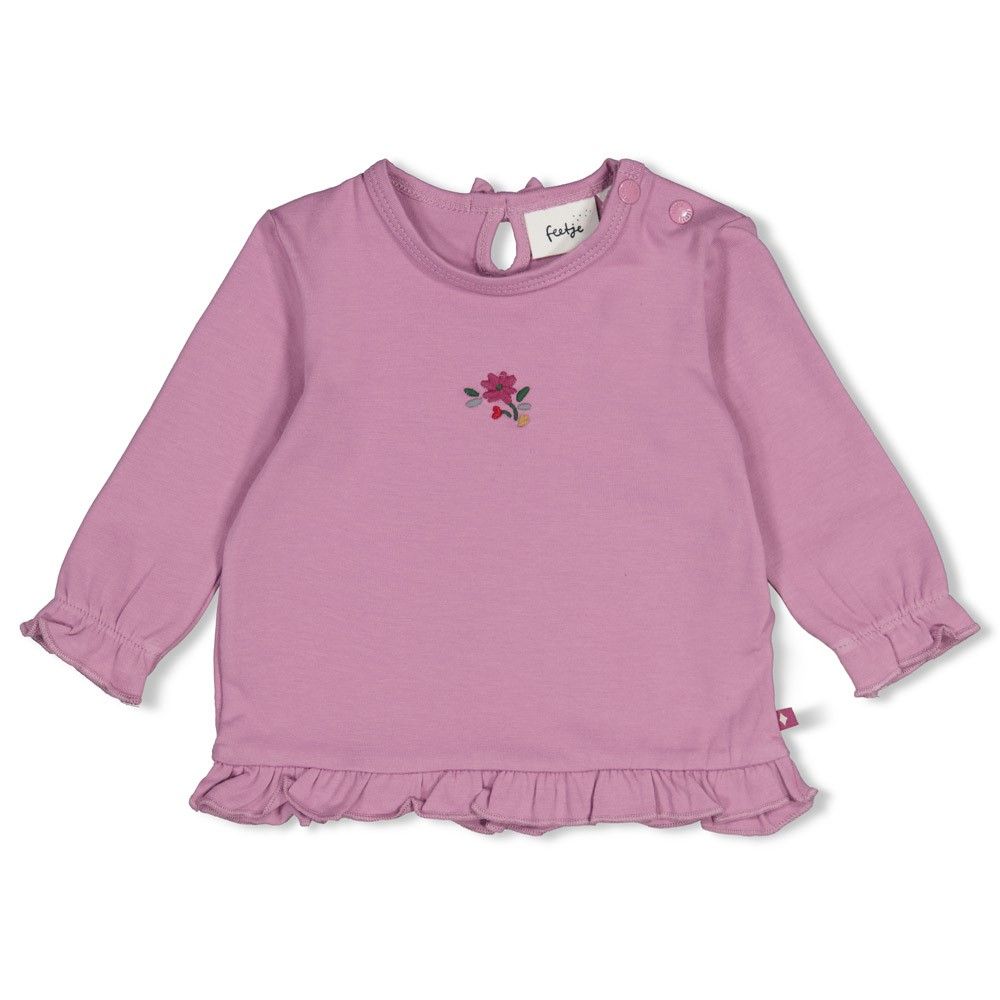 Feetje-Longsleeve ruches - Afternoon Tea-Lila