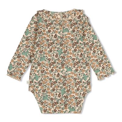 Feetje-Romper rib AOP - Lucky Bloombird-Offwhite